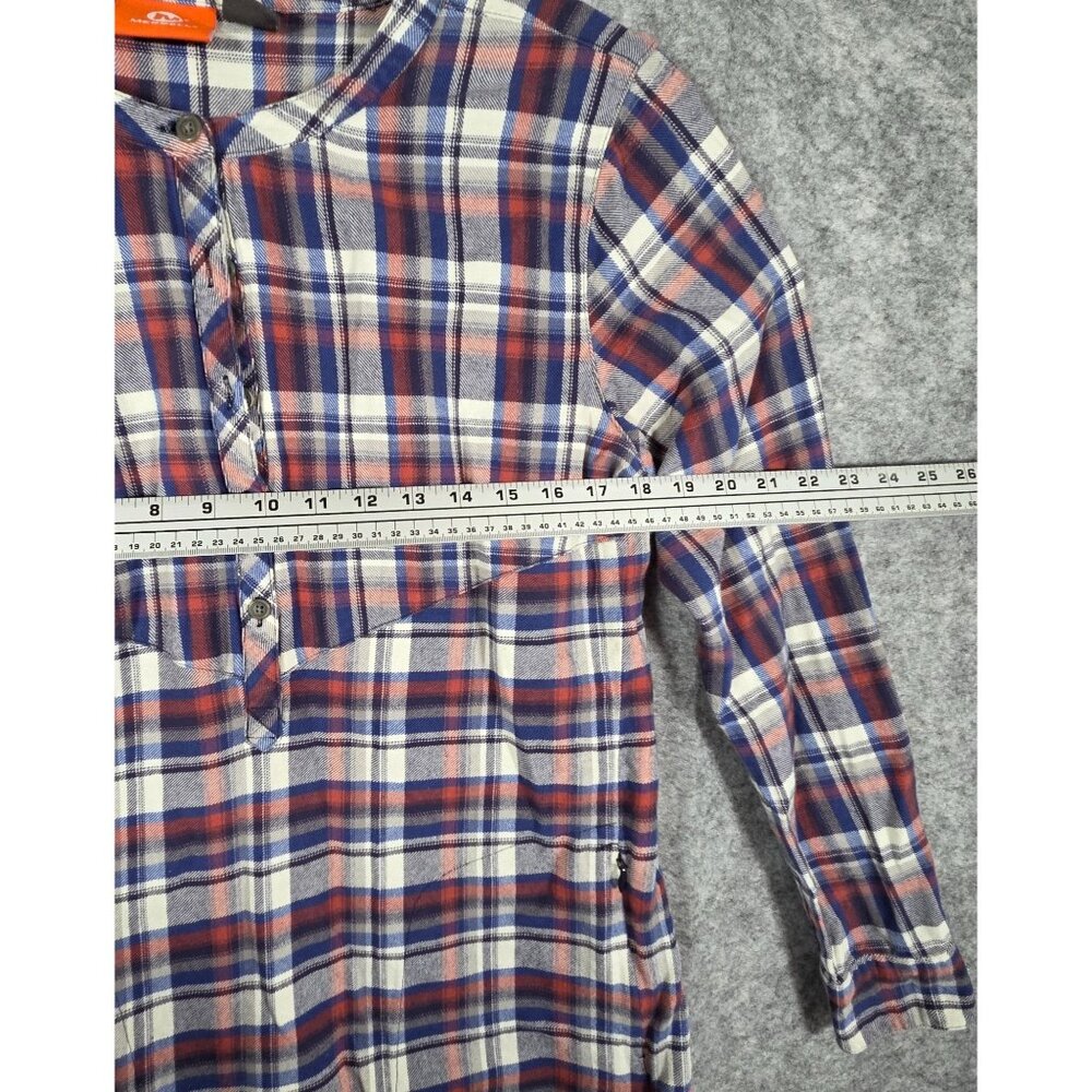 Merrell Vagabond flannel tunic dress plaid pattern half-placket button closure S - Picture 4 of 8